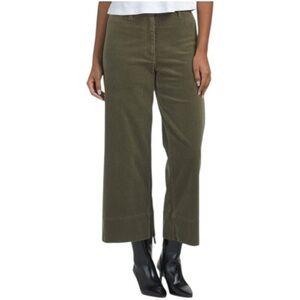 Elie Tahari Olive Green Wide Leg High Waisted Corduroy Cropped Pants Women 8 New